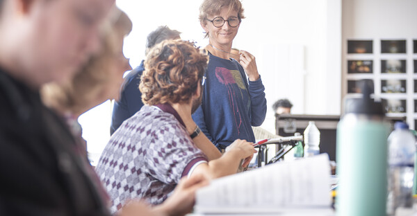 Director Robin Norton Hale looks at the production team with a smile during rehearsals